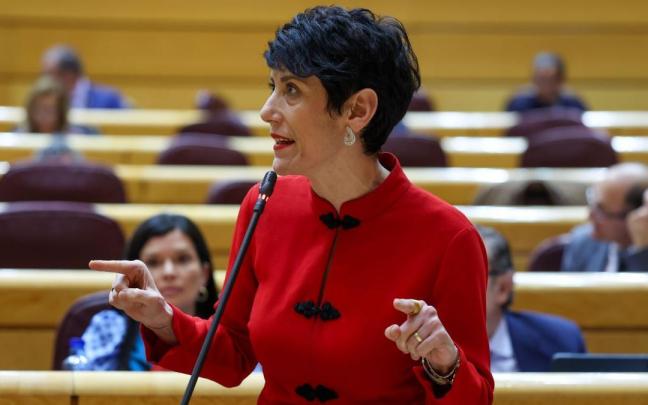 La ministra de Seguridad Social, Elma Saiz, durante una intervención en el Senado.