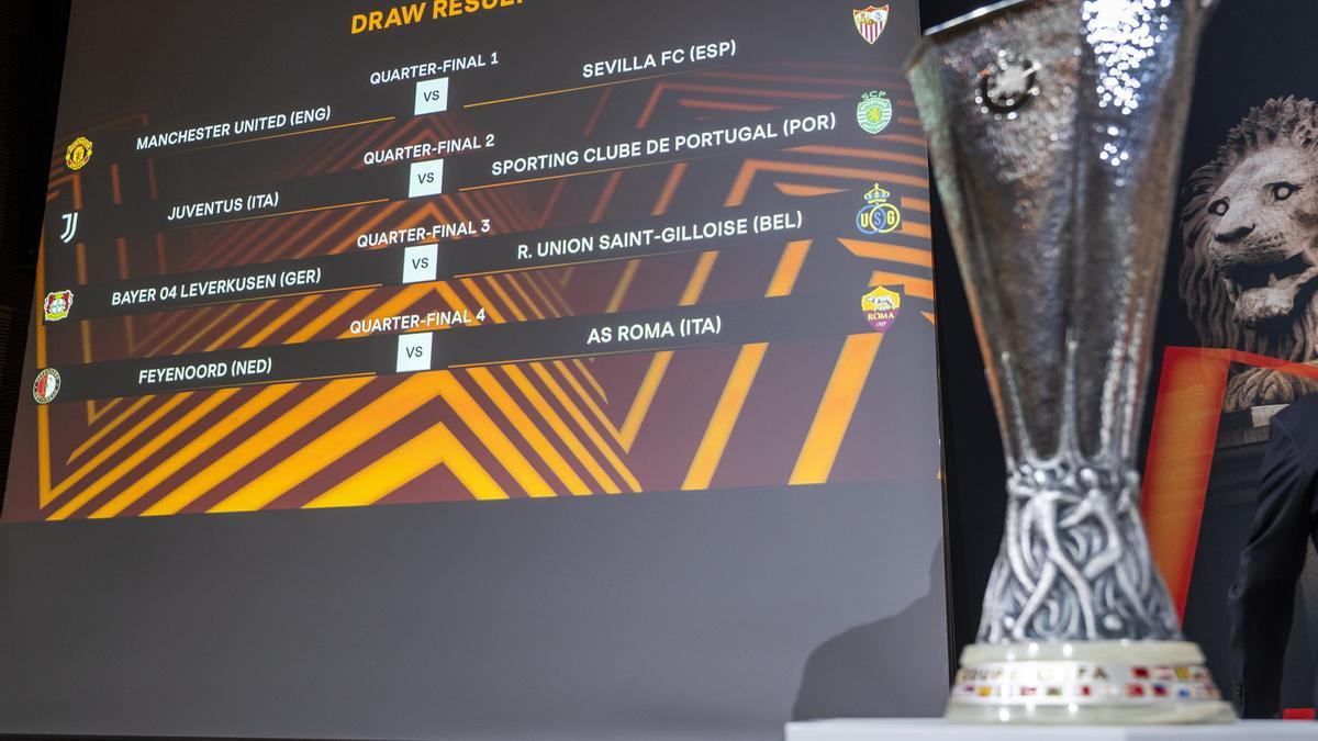 Sorteo de cuartos de final de la Europea League.