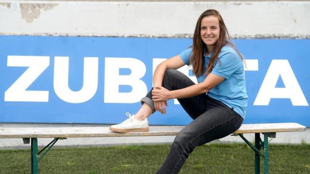 Ane Etxezarreta posando en Zubieta. RUBEN PLAZA