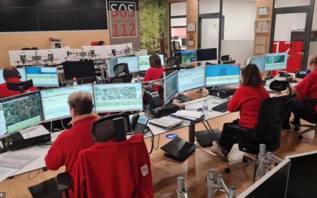 Sala del servicio 112 Emergencias de Cantabria