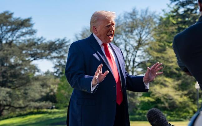 Donald Trump en declaraciones a los medios este sábado