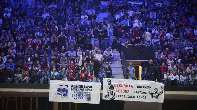 Imagen de la final del Parejas de 2026 en el frontón Navarra Arena de Iruñea.