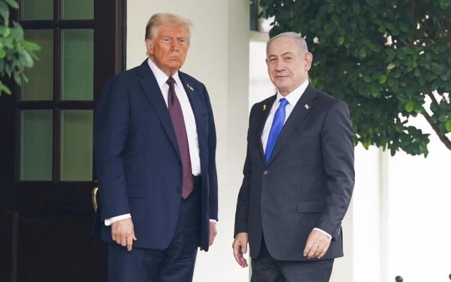 El presidente de Estados Unidos, Donald Trump, recibe al primer ministro israelí, Benjamin Netanyahu, en la Casa Blanca