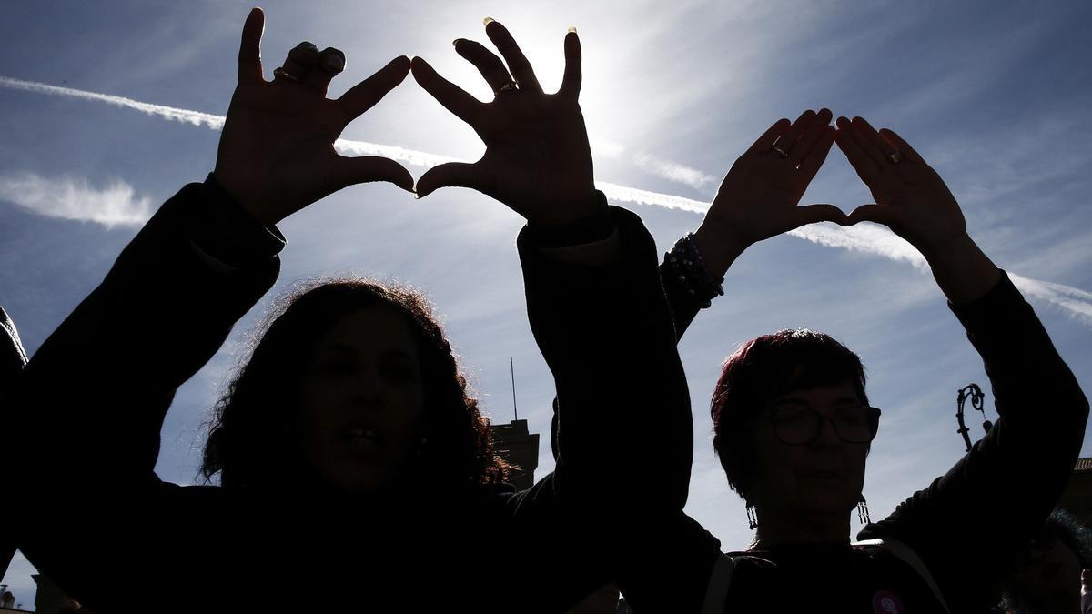 Concentración feminista en Pamplona.