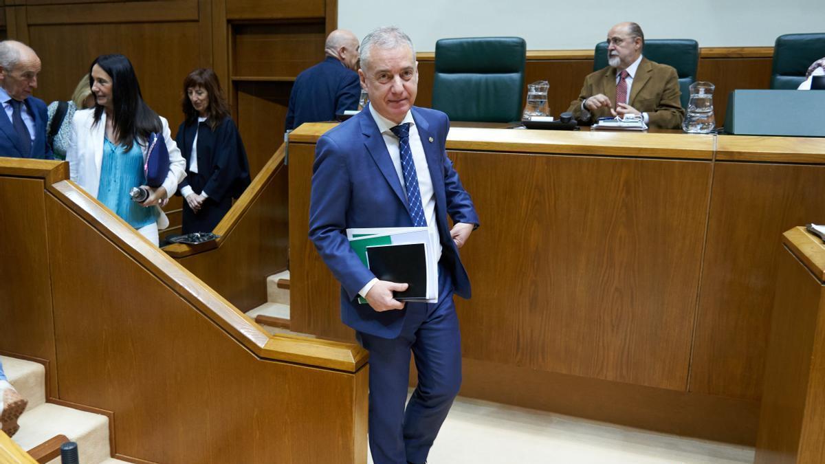 El lehendakari, Iñigo Urkullu, en una anterior sesión del Parlamento Vasco