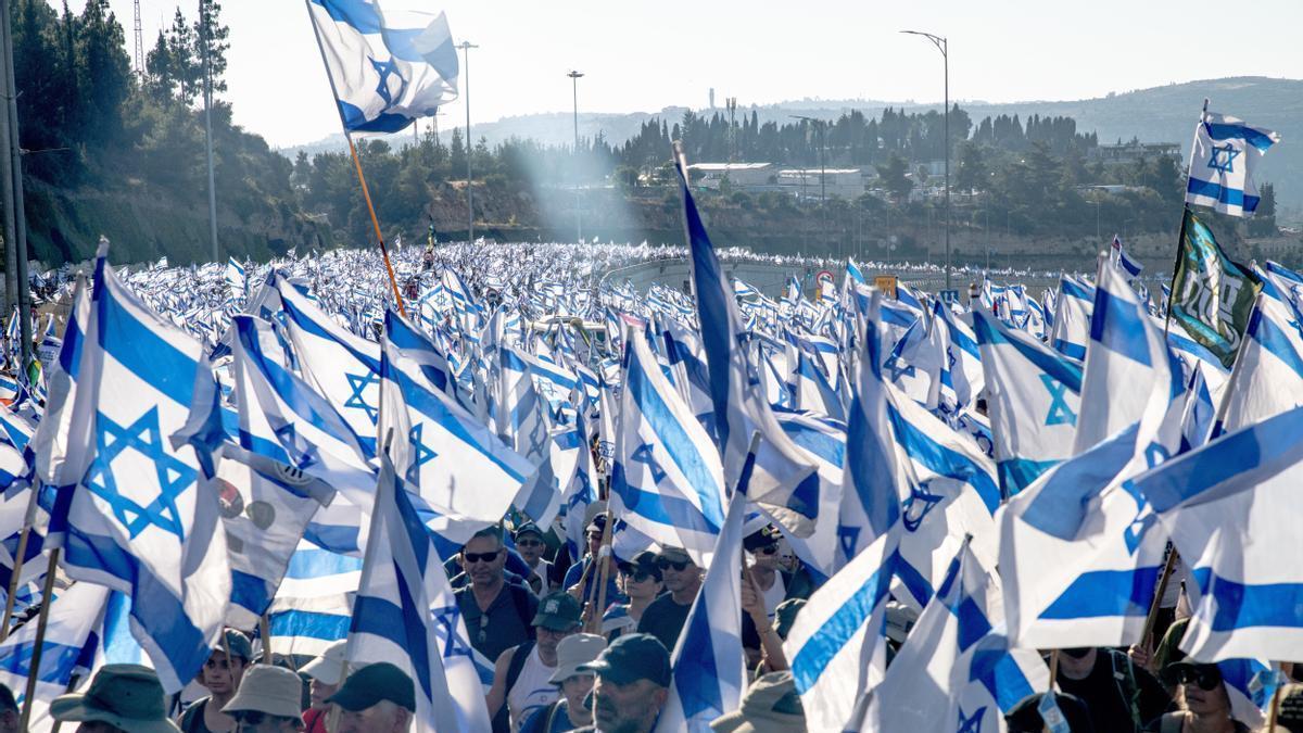 Marcha ara reclamar al Gobierno israelí que de pasos para liberar los secuestrados.