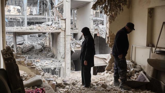 Edificios bombardeados en Teherán.