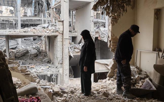 Edificios bombardeados en Teherán.