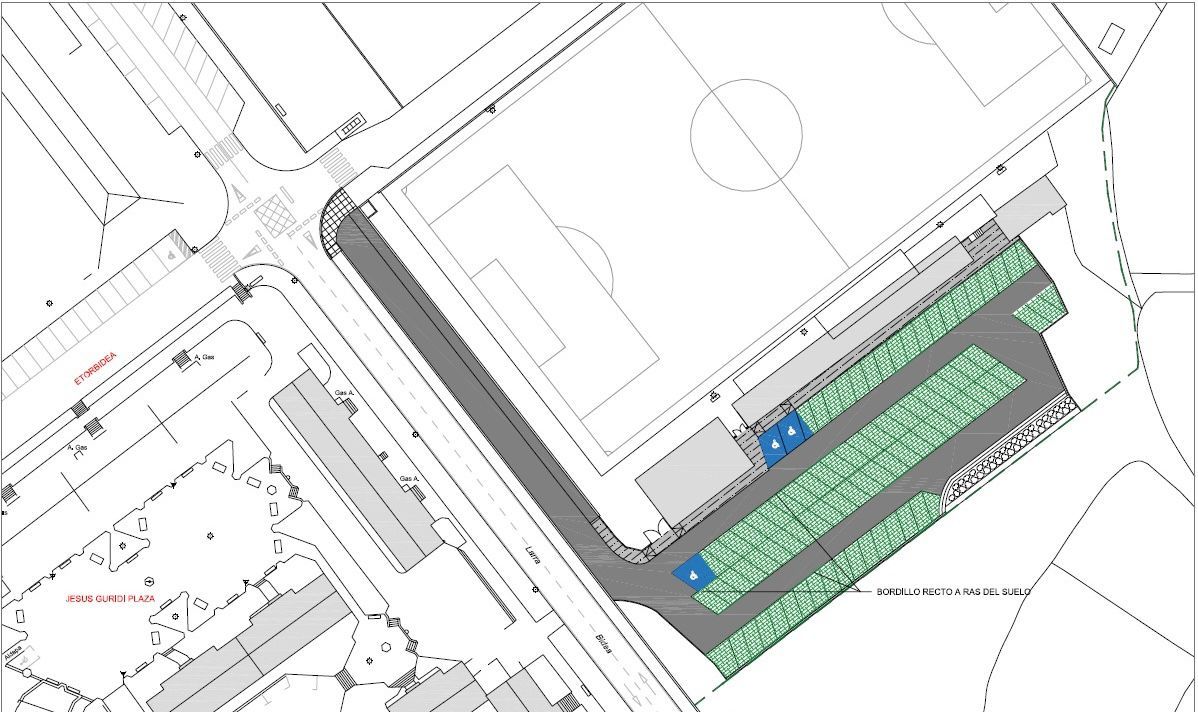Plano del futuro parking de Altzarrate en Laudio