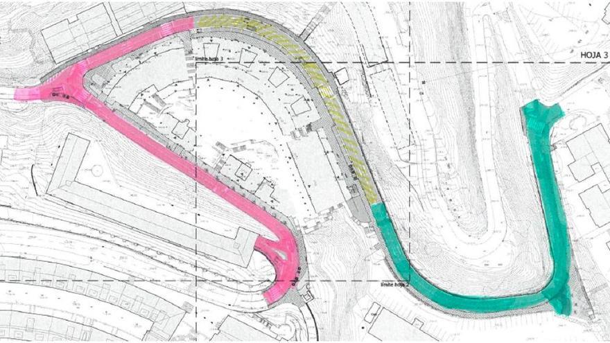 Plano de los trabajos de asfaltado que van a llevarse a cabo.