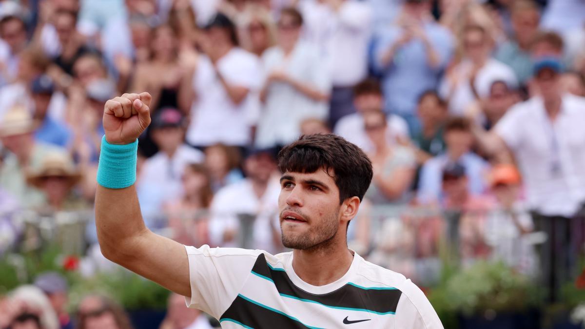 Carlos Alcaraz, tras conquistar el título en Queen's