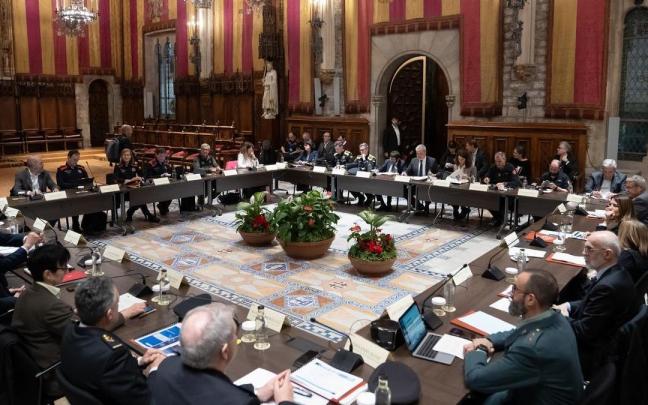 El alcalde de Barcelona, Jaume Collboni, preside la Junta Local de Seguridad de Barcelona, en el Ayuntamiento de Barcelona.