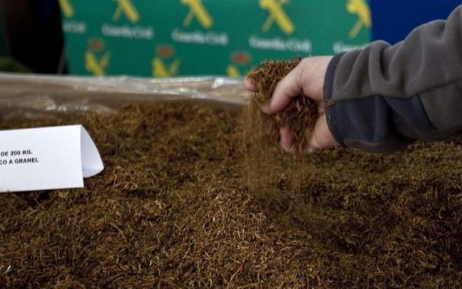 Tabaco incautado en una operación policial Tabaco incautado en una operación policial