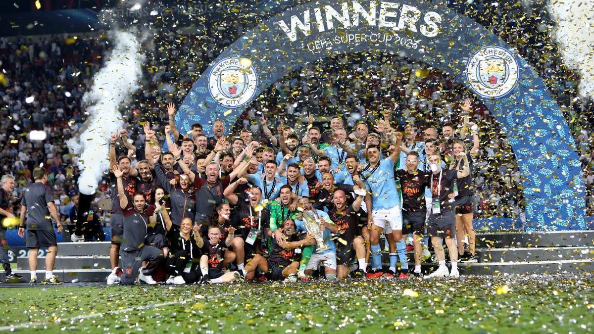 El Manchester City, campeón de la Supercopa de Europa.