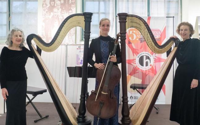 El dúo de Arpe Diem y la violonchelista rusa repiten concierto en el Museo de Orduña