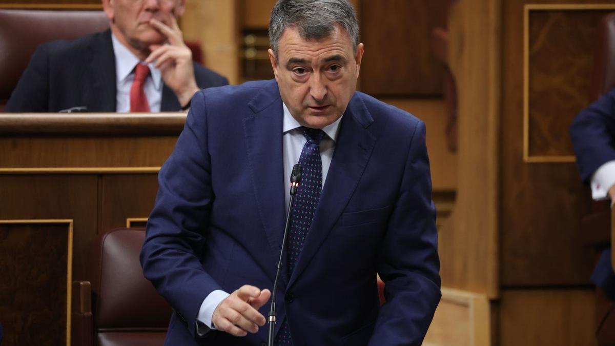 El portavoz jeltzale en el Congreso, Aitor Esteban, ayer en Madrid.