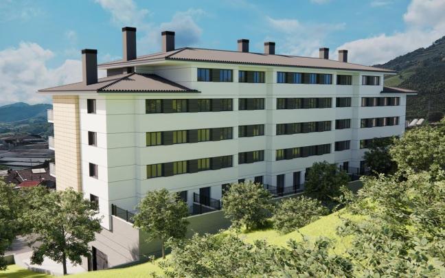 Vista del futuro desarrollo de las viviendas a edificar en el área de Santutxo.