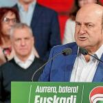 El presidente del EBB del PNV, Andoni Ortuzar, en el inicio de la campaña electoral. CEDIDA