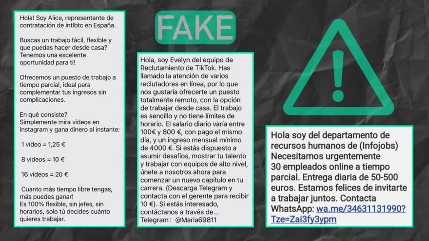 Varios avisos de ofertas de trabajo suplantando la identidad de empresas reales.