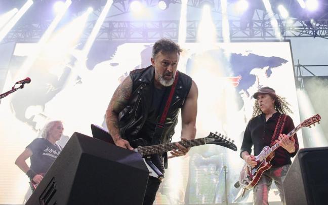 Brigi Duque, voz y guitarra de Koma, en la última edición del festival Iruña Rock.