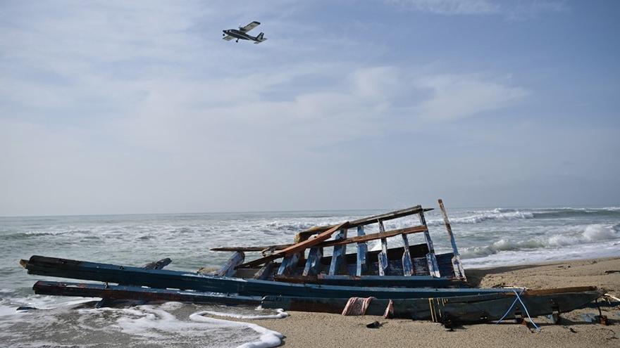 Debris washed up on Calabrian beach following deadly migrant shipwreck off Italy's southern coast