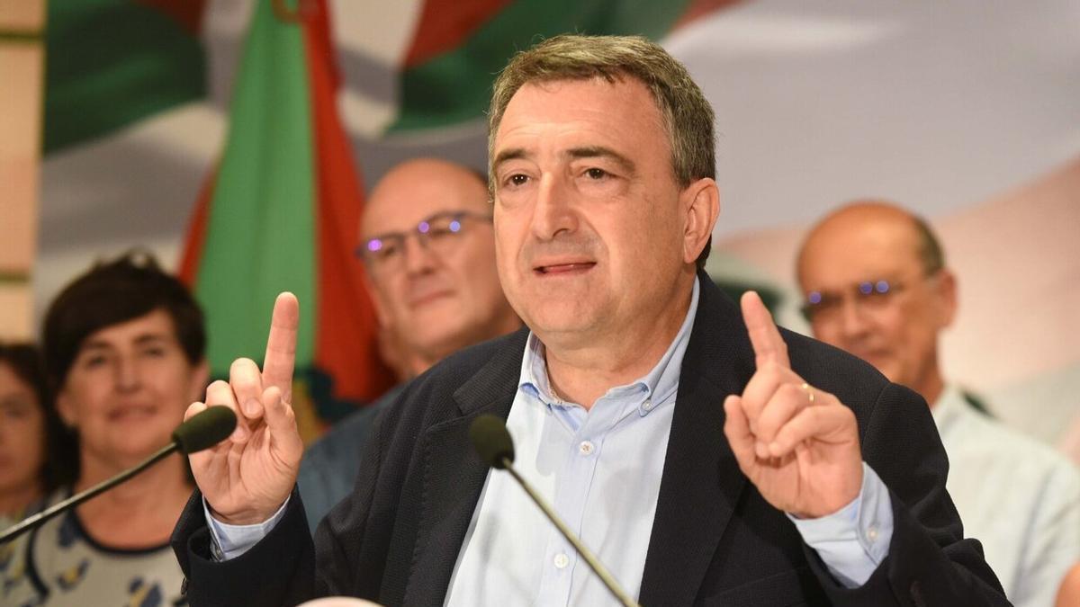 Aitor Esteban, portavoz del PNV en el Congreso y candidato a la reelección, tras conocer los resultados de las elecciones del 23J