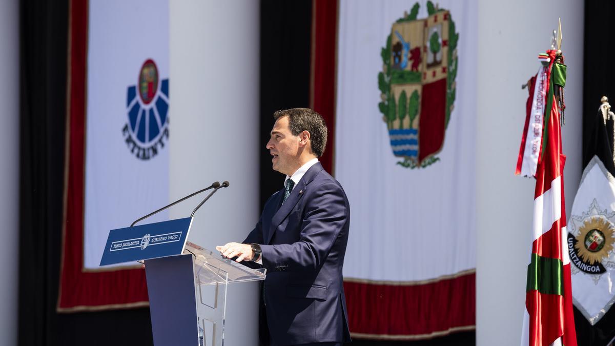 Pradales, durante su discurso.