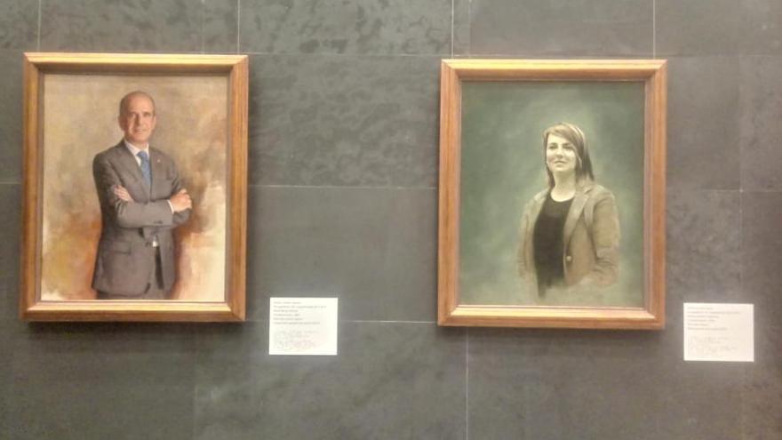 Retratos Alberto Catalán y Ainhoa Aznárez, en la Galería de Presidentes del Parlamento de Navarra