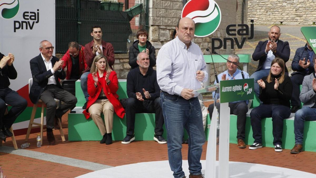 Andoni Ortuzar, durante el acto en el que ha participado este sábado.