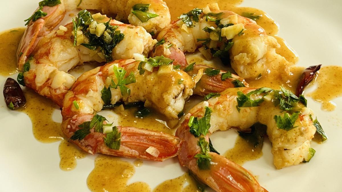 Gambones al pil pil.