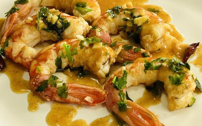 Gambones al pil pil.