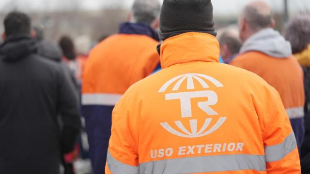 Trabajadores de la plantilla de Tubos Reunidos, durante una concentración.