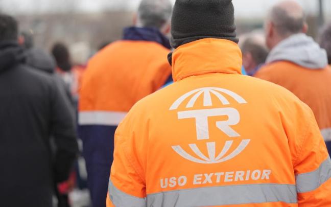 Trabajadores de la plantilla de Tubos Reunidos, durante una concentración.