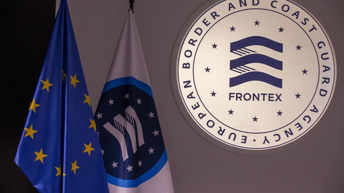El logo de Frontex en una foto de archivo.
