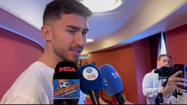 Laporte atiende a los medios de comunicación en el Arriaga