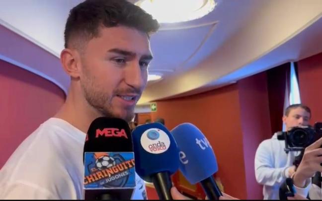 Laporte atiende a los medios de comunicación en el Arriaga