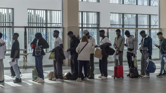 Migrantes en el CETI de Ceuta.