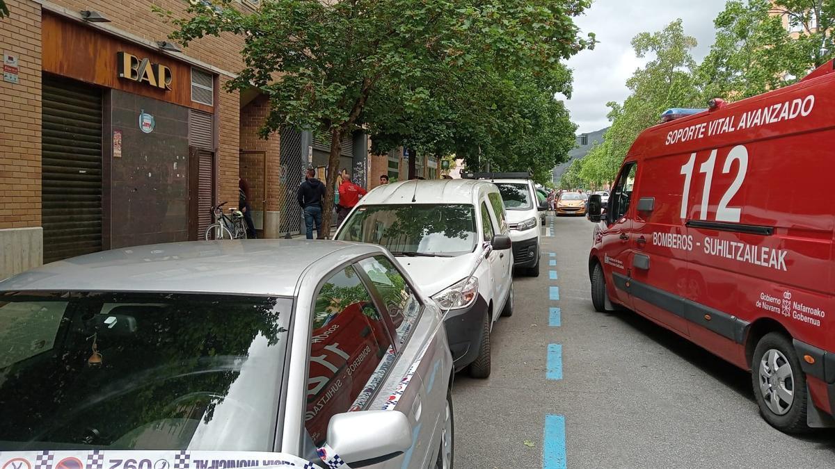 Agentes de la Policía Foral, en el lugar de los hechos.