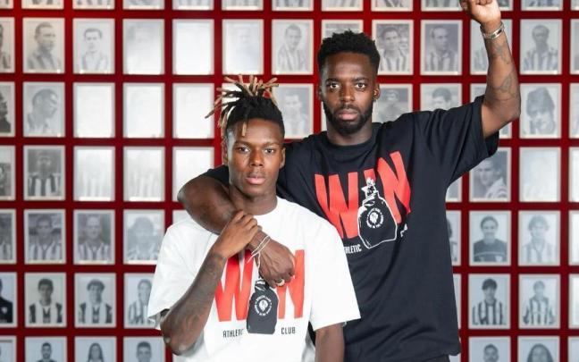 Nico e Iñaki posan en el acto de renovación de Nico Williams / Athletic Club Nico e Iñaki posan en el acto de renovación de Nico Williams