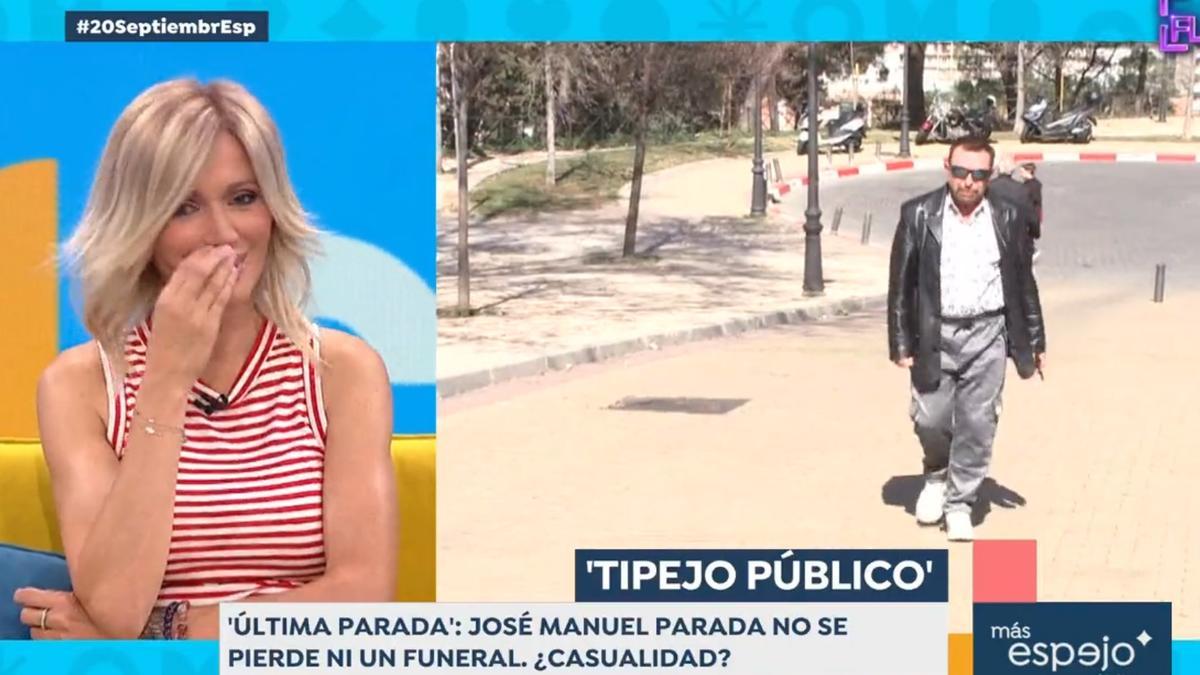 El vídeo de 'Espejo Público' sobre Parada, con el rótulo de mal gusto y Susanna Griso riéndose.