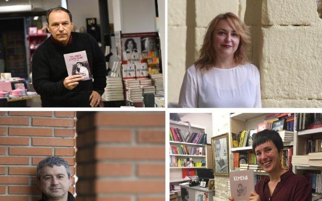 Los últimos premiados en los premios Euskadi de Literatura 2025, Markos Zapiain, Itxaso del Castillo, Koldo Biguri y Garazi Albizua.