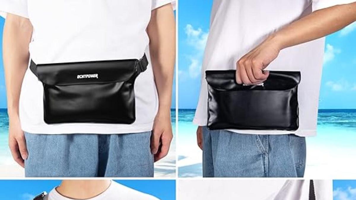 Perspectiva de la riñonera impermeable de Amazon