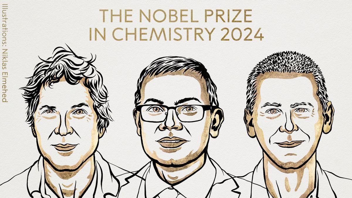 Los ganadores del Nobel de Química 2024.