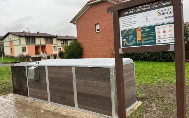 La nueva zona de compostaje comunitario de la Cuadrilla de Aiaraldea en El Soto Zaldua de Artziniega