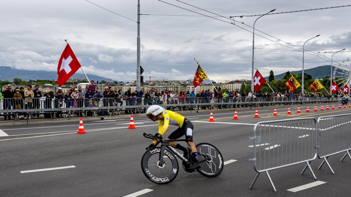 Lenny Martinez, durante la crono final.