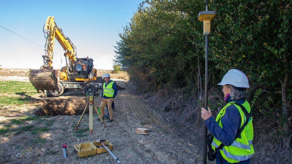 Obras de construcción del Canal de Navarra