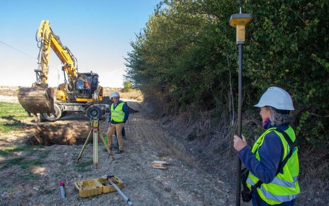 Obras de construcción del Canal de Navarra