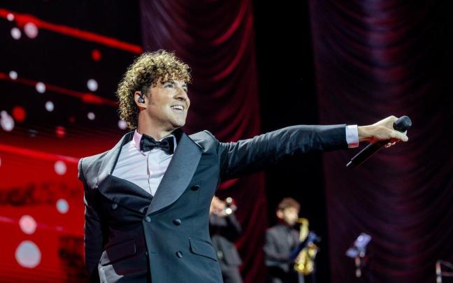 David Bisbal durante una actuación en el Movistar Arena el pasado mes de diciembre de 2025, en Madrid.