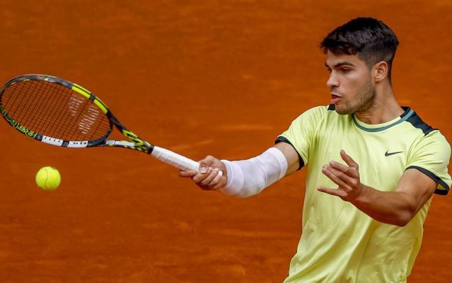 Carlos Alcaraz, en su partido contra el brasileño Thiago Seyboth Wild