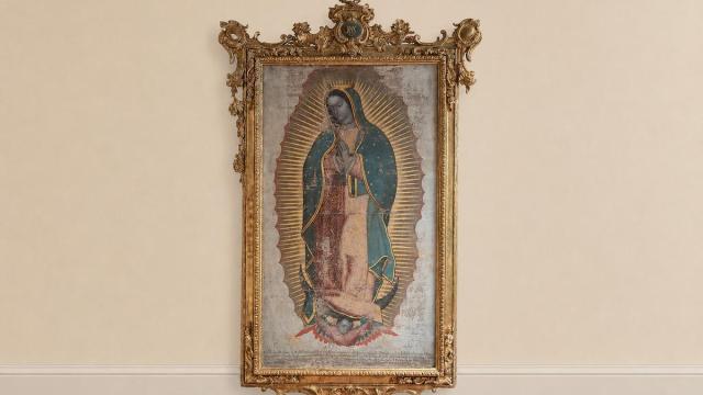 Imagen del lienzo de la Virgen de Guadalupe hallado en Arratia
